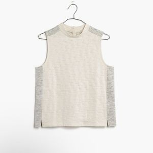 Madewell Women’s Ivory Gray Colorblock Sleeveless Knit Top Size XS